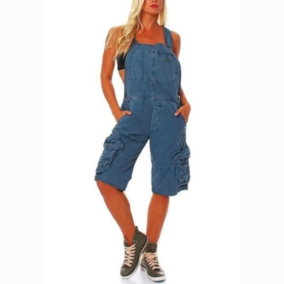 Let's Go Camping! Pants - SALE‼️ Loose Blue Denim Shorts Overall